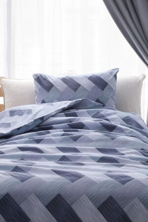Striped Single Duvet Cover Set - Blue F1644 - FAVORA