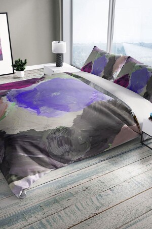 Strokes 3d Cotton Satin Double Duvet Cover Set PerlaSera14926 - PerlaSera
