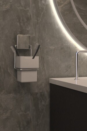 Strong Adhesive Chrome Toothbrush Holder DC-4783 - ASYA BAZAAR
