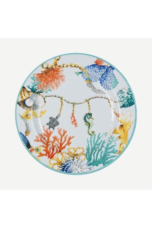 St.Tropez Turquoise Melamine Dinner Plate 28 Cm PL1. TRO01 - Baci Milano