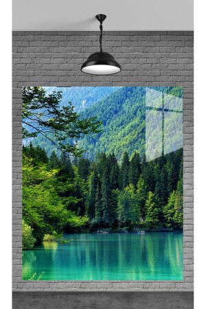STUNNING FOREST AND LAKE VIEW PAINTING ON TEMPERED GLASS A CHRISTMAS GIFT TO YOUR LOVED ONES - Meta Cam