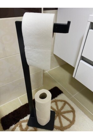 Sturdy Black Practical Use Toilet Paper Holder Stackable, Does Not Tip Over, Does Not Shake. COLOR PAPER RACK138 - RENKYAPI