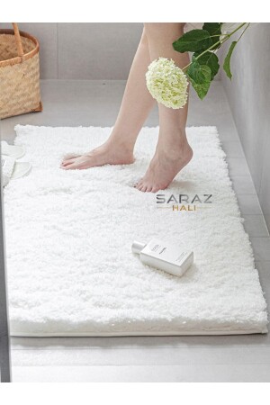 Su Emici Banyo Ayak Halısı Havlusu Pofuduk Kaymaz Yıkanabilir Tüylenmez 40 x 60 - Saraz Hali