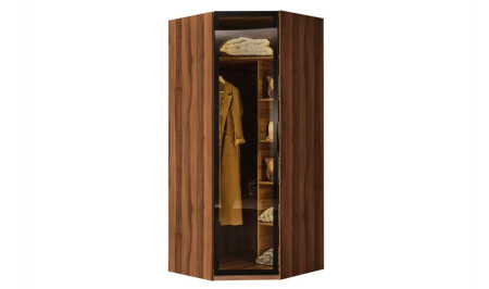 Suare Ceviz Corner Clothes Cabinet - Cadde Yıldız