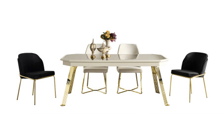 Suave Cream Dining Table Set - Cadde Yıldız