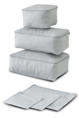 Suitcase Organizer Set of 6 Gray VDSYVDSG0 - Vedsey Home Organizer