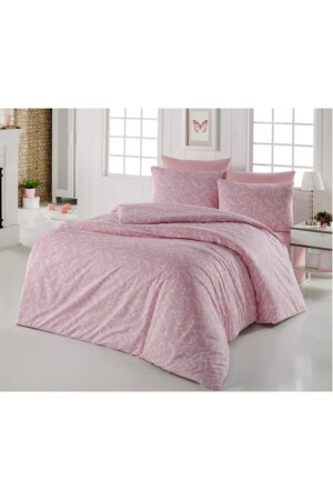 Sukela Pudra Ranforce Duvet Cover Set with Plain Sheets Single 386 - EVİMCE