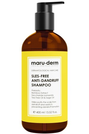 Sulfate-Free Shampoo Effective Against Dandruff 400 ML Normal/Oily Hair Sulfate-Free-Salt-Free-Vegan Shampoo - Maru.Derm