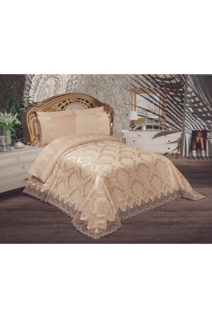 Sultan French Laced 7 Piece Chenille Bridal Set SLTNG BRIDAL SET - FRKESME - Çalışkan Çeyiz Evi