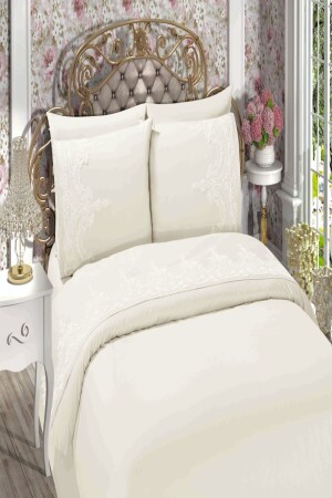 Sultan Luxury Embroidered Double Duvet Cover Set 6 Pieces - French Guipure Duvet Cover Set SltanLüxNevTK - Çalışkan Çeyiz Evi