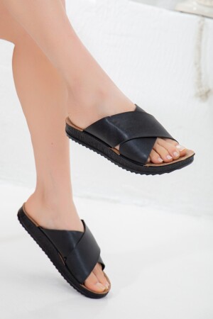 Summer House Street Beach Slippers Cross Black - Pnr Terlik