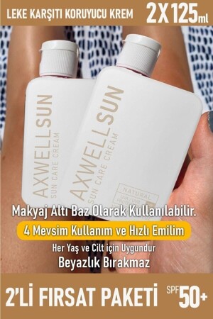 Sun Care Cream Anti-Blemish Protective Sun Cream Spf50 125 ml 2 Pieces AA59484 - AXWELL
