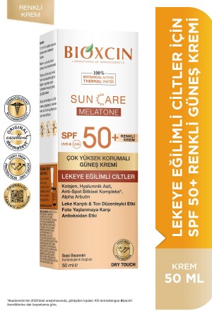 Sun Care Melatone SPF50 Farbiger Sonnenschutz für zu Unreinheiten neigende Haut 50 ml – Collagen Dry Touch - Bioxcin