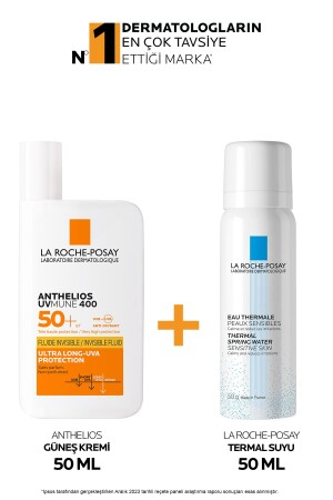 Sun Care Set: Anthelios Uvmune Facial Sun Cream 50ml & Thermal Water 50ml - La Roche Posay