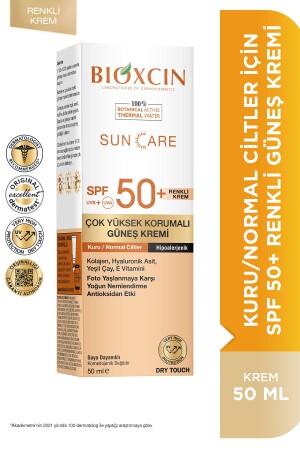 Sun Care Very High Protection Tinted Sunscreen for Dry Normal Skin Spf 50 50ml Tinted - Bioxcin