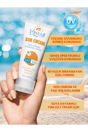 Sun Cream SPF 50 + Anti-Blemish Hyaluronic Acid Moisturizing Face And Body Protection Cream 50ml - Misyul