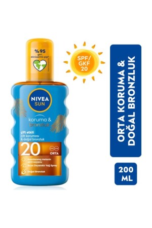 Sun SPF20 Protection & Tan Sun Oil 200 ml Spray, Sunscreen and Natural Bronzer 4005900253781 - NIVEA