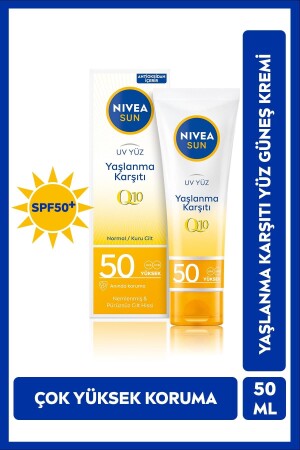 Sun SPF50+ Anti-Aging & Blemish Q10 Facial Sunscreen 50 ml, Multi Y 4005900467898 - NIVEA