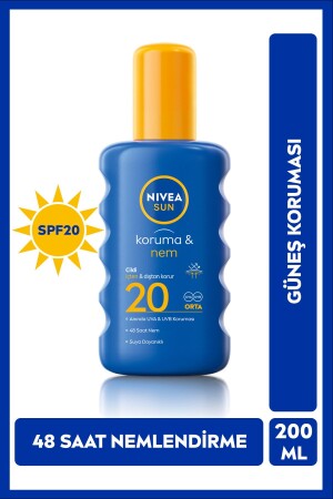 SUN Sunscreen Body Spray- SPF20- Instant Protection- 48 Hour Moisturizing - Nivea