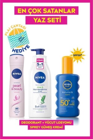 Sun Sunscreen Personal Care Set, spf50 Sunscreen 200 Ml, deodorant, body lotion SET. NVE. 914 - NIVEA