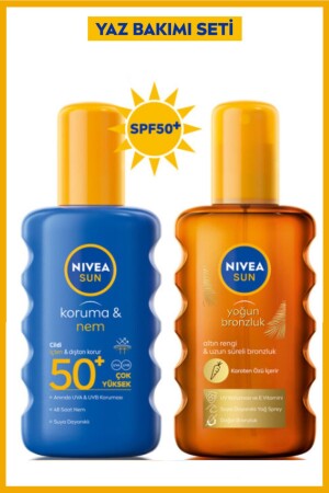 SUN Sunscreen Spray SPF50 200ml- Carotene Bronzing Sun Oil 200ml- Summer Set of Two - Nivea