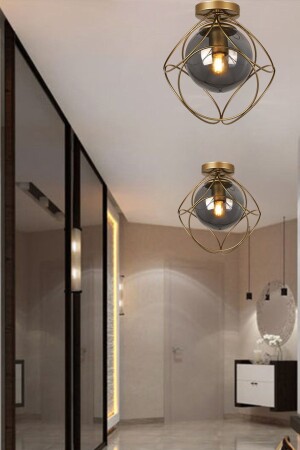 Suna Single Antique-smoked Glass Ceiling Mount Chandelier BEG1015BEG01 - Begüsa