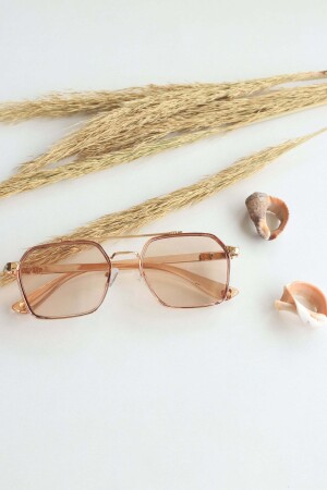 Sunglasses Unisex Bone Vintage Retro Rose Glass Transparent Pink Frame UV400 Protected QUALITYMETAL00755 - LOOKUP