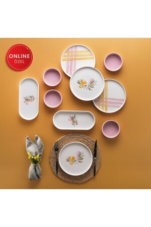 Sunny Breakfast Set for 4 People-10 Pieces-pink02 - Schafer