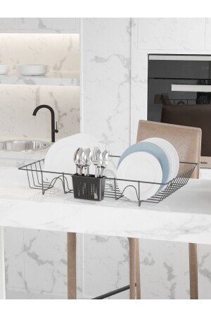 SUNTEL Matte Black Single Layer Dish Rack SM003 - SUNTEL BANYO MUTFAK AKSESUARLARI