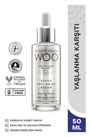 Super Anti Aging Yaşlanma- Kırışıklık Ve Sarkma Karşıtı Serum 50ml Dolgunlaştırıcı Bakım - Woo Skin Expert Academy
