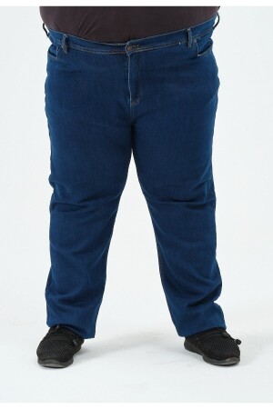 Super Battal Plus Size Herren Jeans Hose Lycra Battal 1501 Dunkelblau - Denim