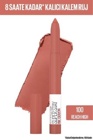 Super Stay Ink Crayon Pencil Matte Lipstick - Spiced Up - 100 Reach High - Maybelline New York