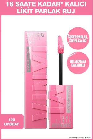 Super Stay Vinyl Ink Long Lasting Liquid Glossy Lipstick 155 Upbeat - Maybelline New York