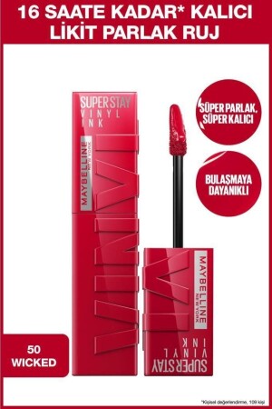 Super Stay Vinyl Ink Long Lasting Liquid Glossy Lipstick 50 Wicked - Maybelline New York