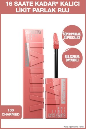 Super Stay Vinyl Ink Long Lasting Liquid Shiny Lipstick 100 Charmed - Maybelline New York