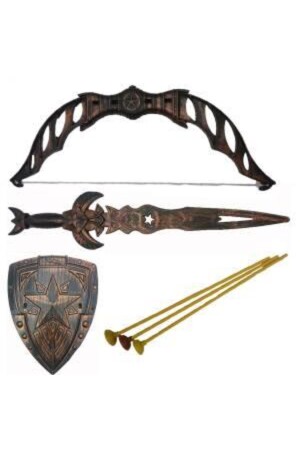 Super Warrior Sword Shield Arrow Bow Set Large Size 6 Pieces 57cm - Abnturk