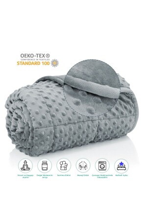 Superweiche, gewichtete Wellsoft-Steppdecke/Decke – 5 kg – Grau – doppelseitig – einseitig – unter 60 kg - Terapise