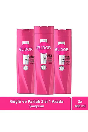 Superblend Saç Bakım Şampuanı Güçlü Ve Parlak 400 ml X3 - Elidor