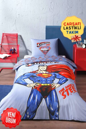 Superman Light Tek Kişilik Disney Lisanslı Lastikli Fitted Çarşaf Çocuk Nevresim Takımı özdilektk1619 - Özdilek