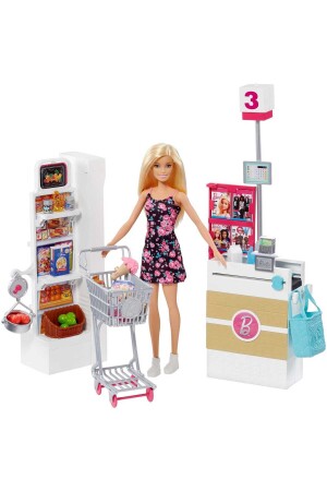 Supermarket Play Set - Including Shopping Cart And More Than 25 Accessories Frp01 - Barbie