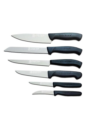 Sürbısa 6 Piece Black Kitchen Knife Set Set4 61170202TRBS - Sürbisa