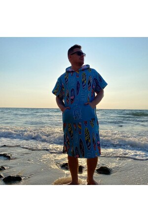 Surf Summer Poncho Kapuzen-Strandtuch (LIVE FREE) ECM-SORF-001 - ECEMRE