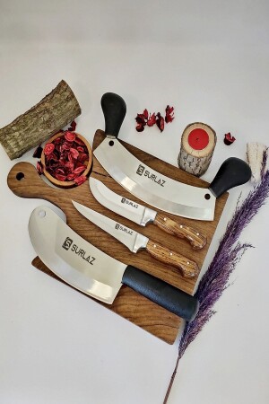 Sürmene Kitchen Knife Set Cleaver + Armor + Knife Set - Sürlaz