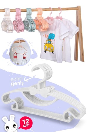 Süße 12-teilige weiße Baby-Kleiderbügel, Schmetterlings-Baby-Kinder-Kleiderbügel mit Schleife - Morpanya