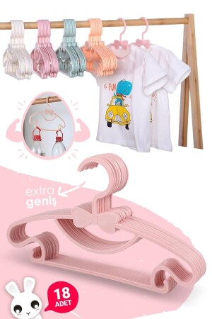 Süße 18-teilige rosa Baby-Kleiderbügel, 30 cm, Schmetterlings-Baby-Kinder-Kleiderbügel mit Schleife - Morpanya