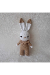 Sütlü Kahve Miniş Tavşan Uyku Arkadaşı Amigurumi Organik Oyuncak Opsütlükahveminiş - OYUNCAKPARK