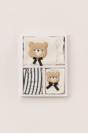 Suzene besticktes 5-teiliges Neugeborenen-Kleidungsset aus 100 % Baumwolle mit Teddybär - Neu Kids