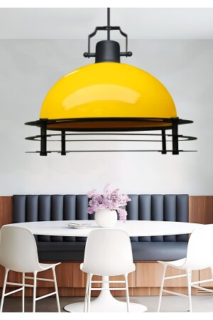 Sven Yellow Metal Caged Pendant Lamp Cafe Restaurant Kitchen Entrance Ayd-3585 AYD-3585 - HOMİNG