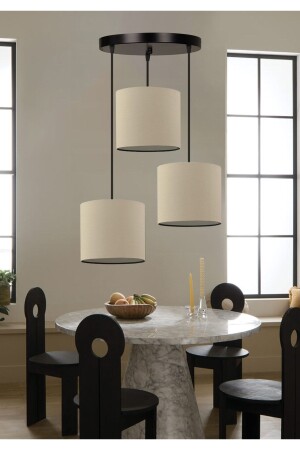 Sveto Fabric 3' Ceiling Pendant Lamp Chandelier Milk Coffee Ayd-3626 AYD-3094 - HOMİNG