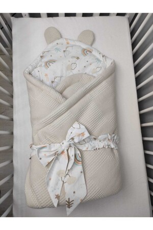 Swaddle Blanket, Hills Pattern And Waffle (100*100cm) 2003 - BABYNEST SEPETi